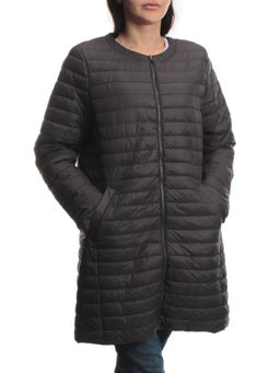 K-528 DK. GRAY Куртка демисезонная стеганая женская (70 гр. холлофайбер)