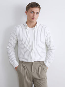 Slim Fit Uzun Kollu ?izgili Erkek G?mlek