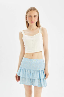 Марокканская мини-юбка с крутым принтом и высокой талией - Defacto фото 3