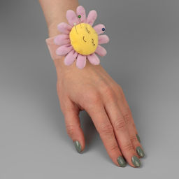 Цена за 3 шт. Игольница на браслете «Цветочек», 23×8 см, розовая, МИКС