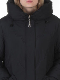 A-826 BLACK Куртка зимняя женская (верблюжья шерсть, 120 гр. холлофайбер)