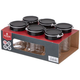 НАБОР ЕМКОСТЕЙ ДЛЯ СПЕЦИЙ 6ШТ 200МЛ AGNESS  фото 3