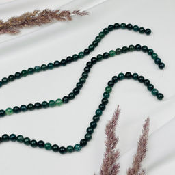 Бусины для украшений из Мохового агата (43 бусины)