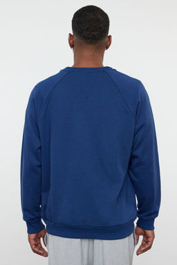 Lacivert Oversize/Genis Kesim Ici Polar/S?cak Tutan Reglan Kol Sweatshirt TMNAW23SW00190