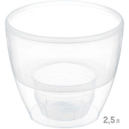 Горшок для цветов ДЕКО ТВИН 2.5л, Прозрачный (ДЕК 2,5 ПР) /Крассула/  фото 2