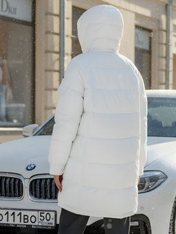 Куртка зимняя женская с капюшоном модная белого цвета 7341Bl - Visdeer фото 23