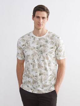 Bisiklet Yaka ?i?ekli Erkek Ti??rt