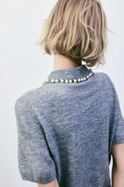 Top de punto con cuello de cuentas - H&m фото 3