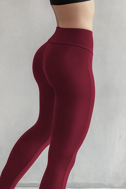 Bordo Toparlay?c? Beli Lastikli Yuksek Bel Esnek Orme Tayt TWOAW20TA0087