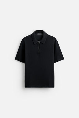 TEXTURED WEAVE POLO SHIRT WITH ZIP - Zara фото 24