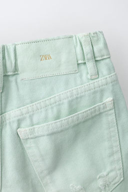 BERMUDA DENIM ROTOS / verde lavado