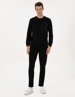 Siyah Slim Fit Nerv_rl_ D_z Pa_a E_ofman Alt_