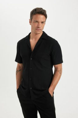 Modern Fit Polo Yaka Penye K?sa Kollu Gomlek