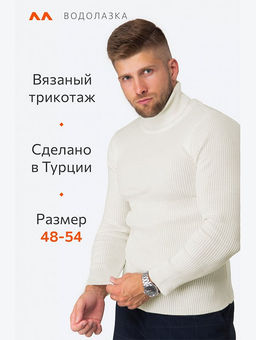 Мужской свитер в рубчик с высоким воротом Happyfox