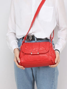 Сумка женская искусственная кожа Guecca-RY 809, 2отд, плеч/ремень, красный SALE 246347 - Adelia фото 10