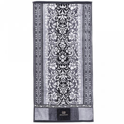 "Missoni-3025" Полотенце махровое 70х140см, плотность 375гр/м2, 100% хлопок, велюр, серый (синий), Bolangde (Китай)