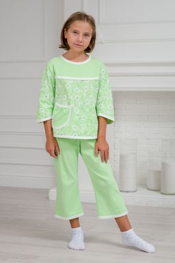 Пижама детская из футера Катя зеленый - Амадэль фото 4