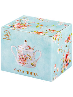 Сахарница 400 мл 15*10*11,5 см Яблоневый цвет на голубом с ложкой NEW BONE CHINA, фарфор - Elan gallery фото 8
