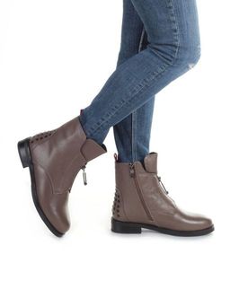 04-XH-FT547-9118-2M KHAKI Ботинки женские (натуральная кожа, натуральный мех) - Фабричный китай фото 2