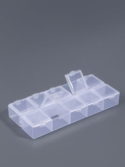 Цена за 4 шт. Органайзер для хранения мелочей, 10 ячеек, 13.5×6.5×2 см, прозрачный