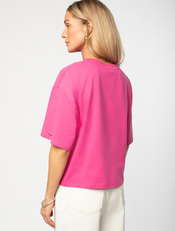 Укороченная футболка силуэта овер-сайз - Vilatte фото 3