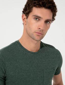 Темно-зеленая облегающая футболка - Cacharel фото 2