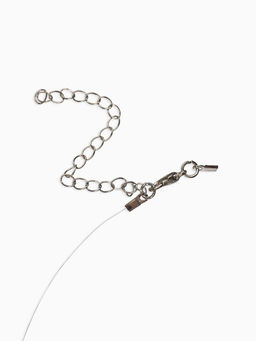 Колье на леске «Капля росы», белый в серебре