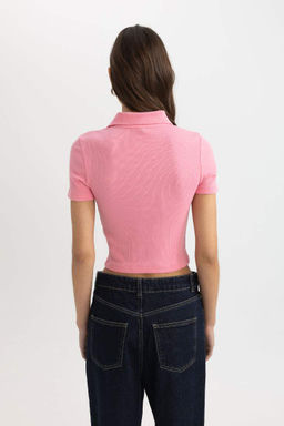 Футболка-поло приталенного кроя с короткими рукавами - Defacto фото 4