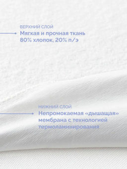 Наволочка водонепроницаемая 40х60 см АКВАСТОП ХЛОПОК/БАМБУК - Ecotex фото 2