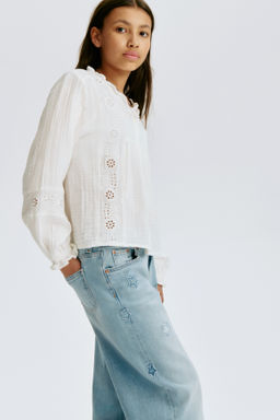Blusa de algod?n con bordado ingl?s - H&m фото 4