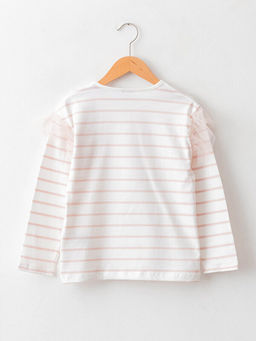 Bisiklet Yaka Bask?l? Uzun Kollu K?z ?ocuk Ti??rt - Waikiki фото 2