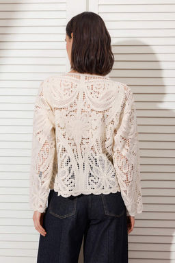 Tas Krose Detayl? Bisiklet Yaka Triko H?rka TWOSS26HI00017