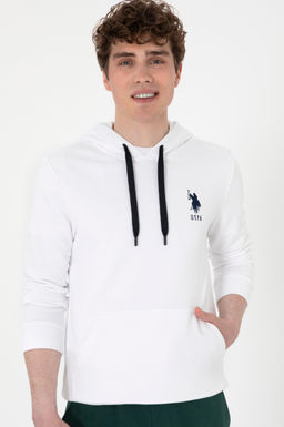 Erkek Beyaz Basic Sweatshirt