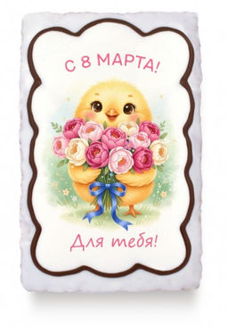 Цыпленок с букетом 8 марта (130 гр)