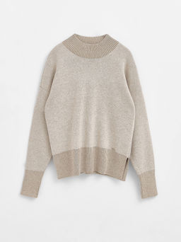 CONTE Свитер с разрезами по бокам из пряжи с вискозой и кашемиром LDK 155 beige - Conte elegant фото 7