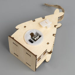 Ёлочная игрушка Домик со снеговиком, 7.7х11х6 см, 1 LED, от батареек, свечение тёплое белое - Luazon lighting фото 3