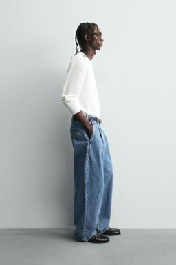 WIDE-FIT PLEATED JEANS - Zara фото 4