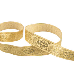 Лента жаккардовая 25 мм Gamma TRJ-65 металл. 10 м отделочная(галун православный)