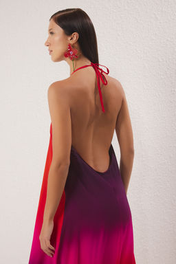 TRENDYOLMILLA Siyah Maxi Dokuma S?rt Dekolteli Plaj Elbisesi TBESS24EL00022 фото 17