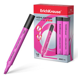 АКЦИЯ Цена за 12 шт. Текстмаркер ErichKrause Visioline V-17 Neon, цвет чернил розовый (в коробке по 12 шт.)
