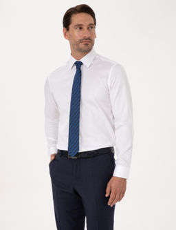 Beyaz Slim Fit %100 Pamuk Non Iron Kolay _t_lenebilir Klasik G_mlek - Cacharel фото 3