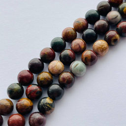 Бусины для украшений из Яшмы "Пикассо" (35 бусин) 37 см