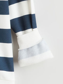 Bisiklet Yaka ?izgili Erkek ?ocuk Sweatshirt