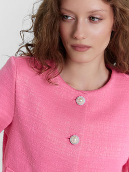 Жакет женский розовый розовый твид 172115 - Mark formelle фото 6