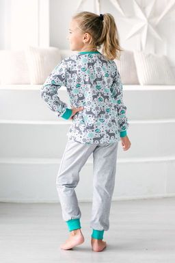 Пижама детская из джемпера и брюк из кулирки Олененок ментол - Амадэль фото 3