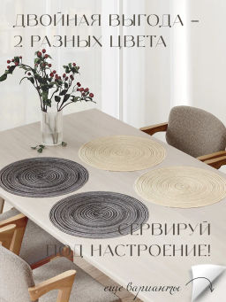 VAL BT-PM-38S4 Плейсмат, ПП, D38 см, набор 4 шт., BOTANIC, шт - Valiant фото 19