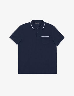 Lacivert Regular Fit %100 Pamuk D__meli Polo Yaka Ti__rt