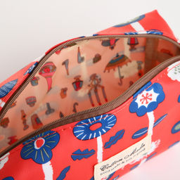 Косметичка на молнии, с подкладом, маленькая, с принтом Лесные растения, красная - Simaland фото 3
