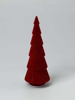 Фигура светодиодная «Ёлка красная бархатная», 5 LED, 23 см, от батареек AG13×3, свечение тёплое белое