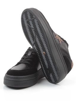 03-YE475-1 BLACK Кроссовки женские (натуральная кожа)